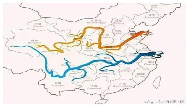 中国地图黄河长江位置图