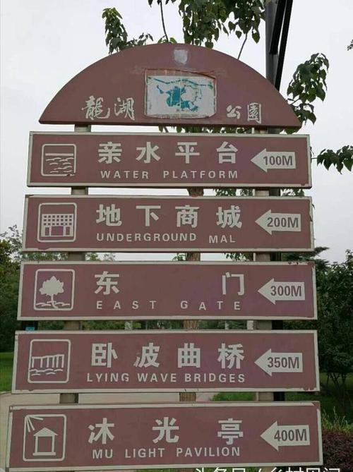 邯郸龙湖公园指示牌上的英文翻译对吗