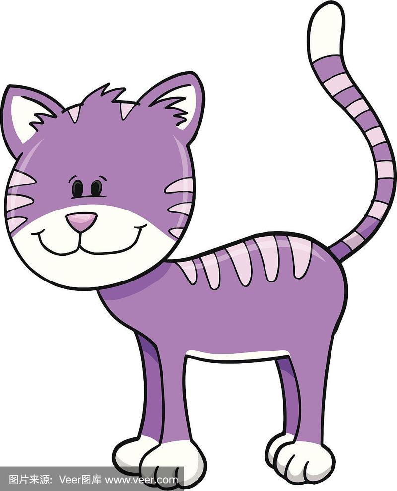可爱的紫色的猫