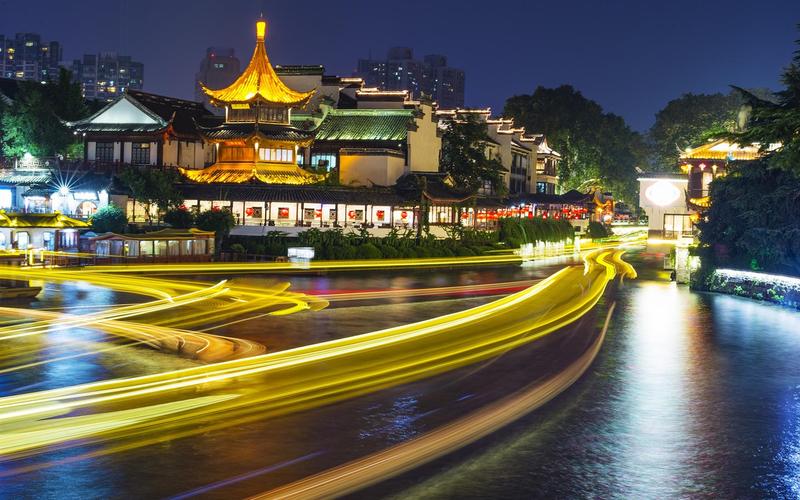 秦淮河,南京,美丽的夜景,灯光 1920x1200 hd 高清壁纸, 图片, 照片