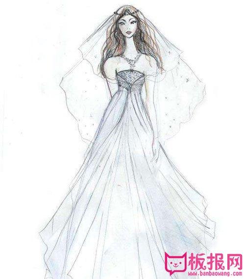 超美十二星座婚纱手绘插画,穿上婚纱的你一定很美