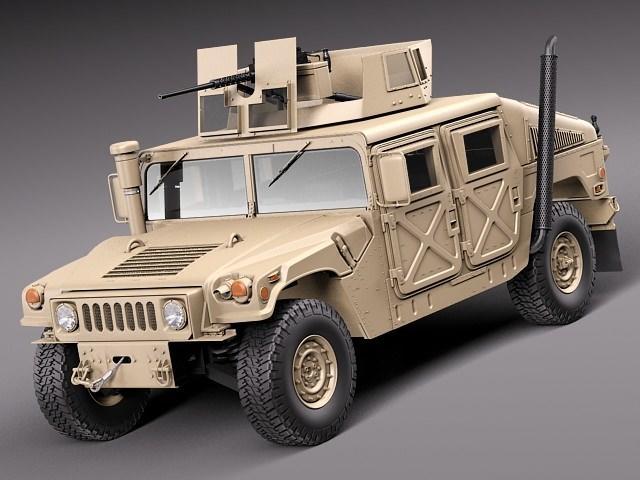 军用悍马越野车模型hmmwv humvee hummer military vechicle 3d model