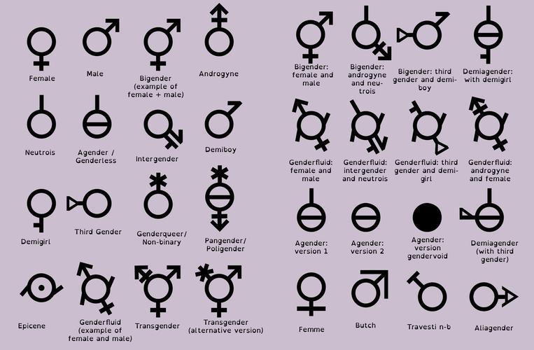 以下是一张网友自制的性别符号图.