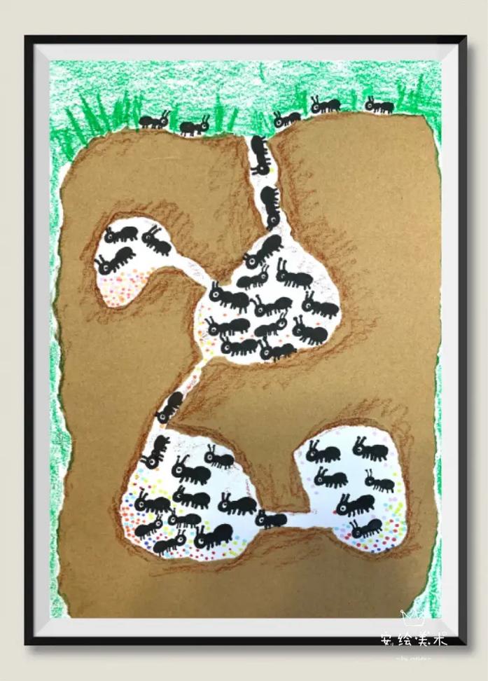 第54集|4-6岁儿童创意绘画,蚂蚁的洞穴#儿童创意绘画 # - 抖音