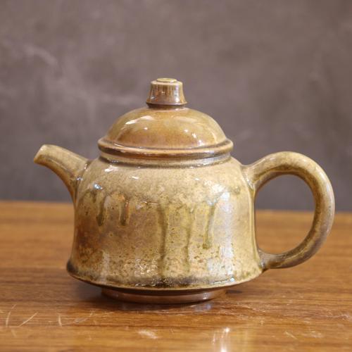 建水紫陶柴烧壶手工粗陶家用纯天然窑变落灰机缘茶壶