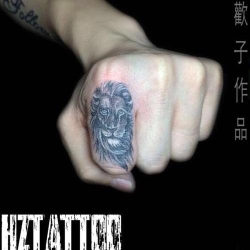 手指狮子_纹身图案手稿图片_欢子的纹身作品集