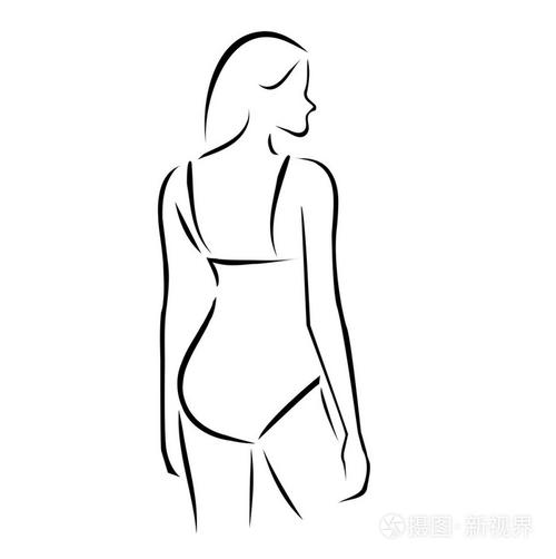 女人穿内衣或泳衣插画-正版商用图片0fv7j6-摄图新视界
