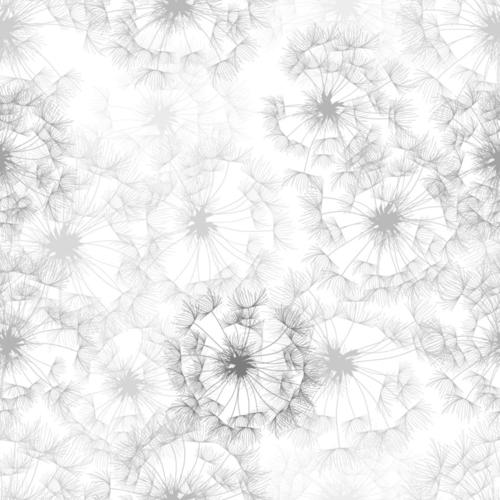 抽象矢量黑白花卉背景
