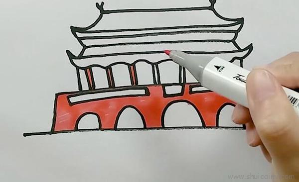 涂色北京天安门儿童画怎么画北京天安门简笔画简单