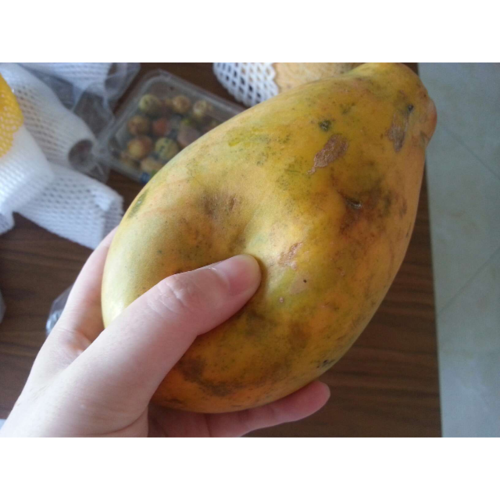 > 【苏宁生鲜】 海南树上熟木瓜2个约450g/个新鲜水果商品评价 > 收到