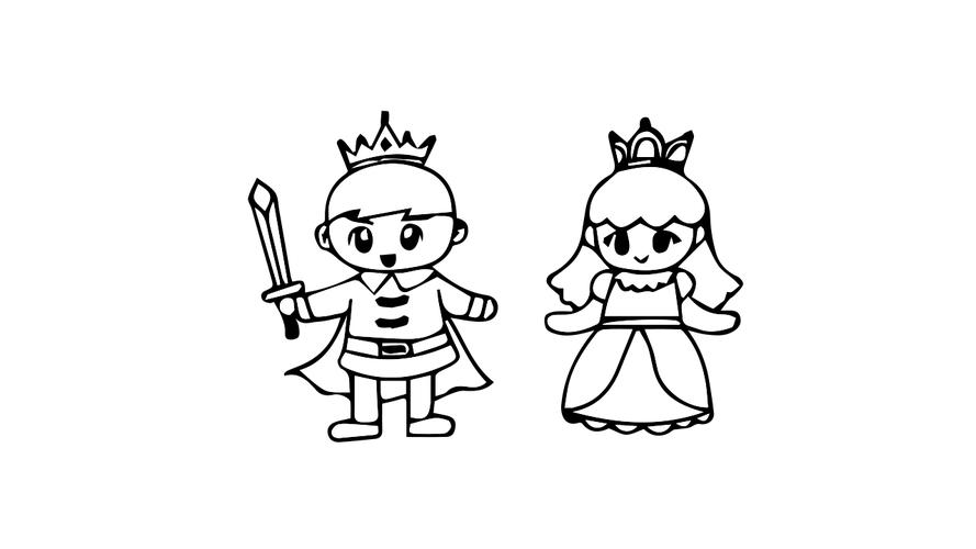 公主和王子怎么画