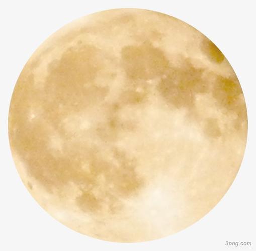 手绘黄色月亮中秋节png素材透明免抠图片-节日元素