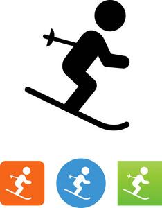 崇礼奥运滑雪场高山滑雪矢量图标照片