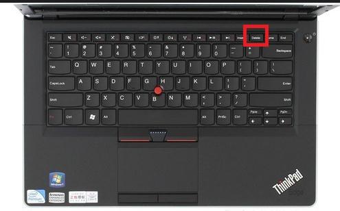 联想thinkpad e40电脑的del键在哪啊?