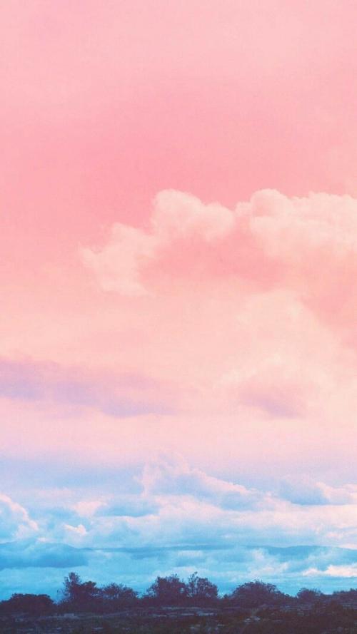 手机壁纸 qq聊天背景 粉色系 蓝色系 云朵