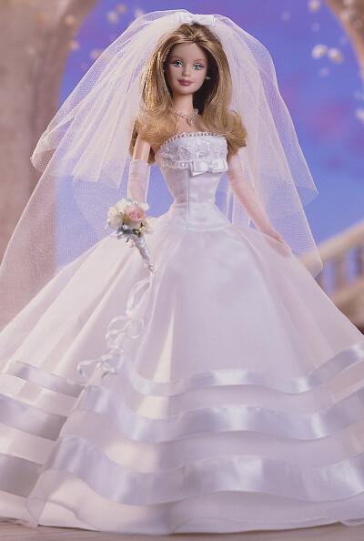 芭比娃娃 2003限量版 millennium wedding barbie doll 婚纱 新娘