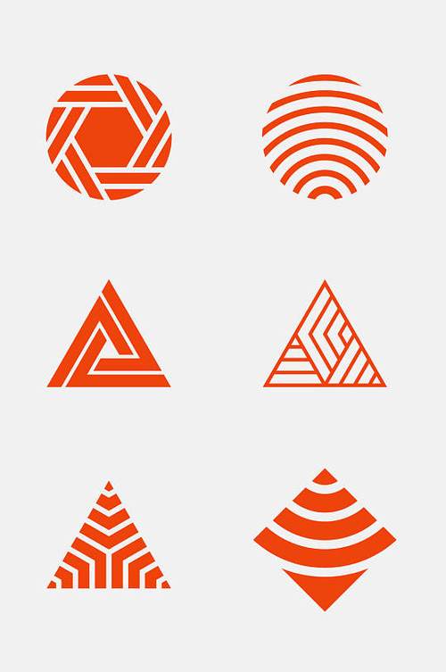 三角形橙色抽象几何图形免抠素材