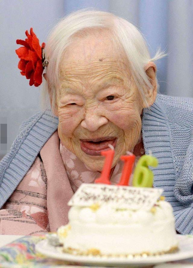 世界上最长寿的人:116岁的大川美佐绪(misao okawa) ,日本人 (生於