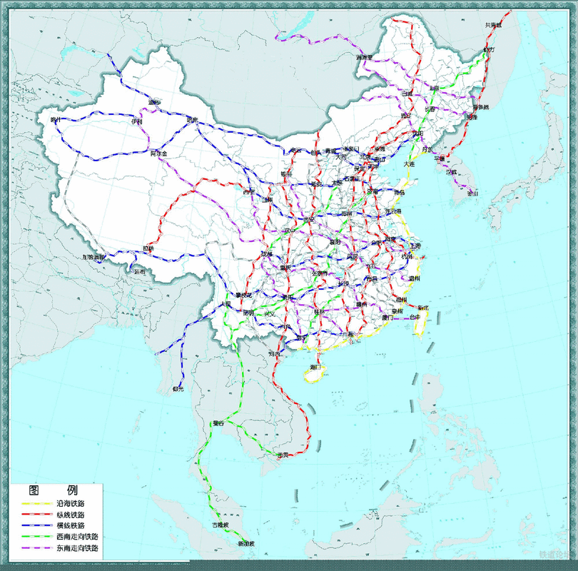 中国高铁路网格局图 2020