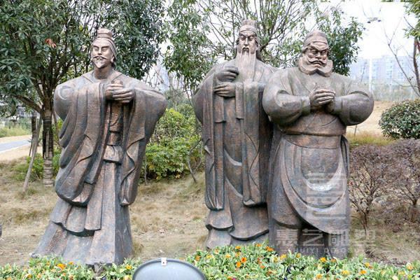 桃园三结义雕塑 三国人物雕像 玻璃钢雕塑东汉末年,朝政腐败,再加上连