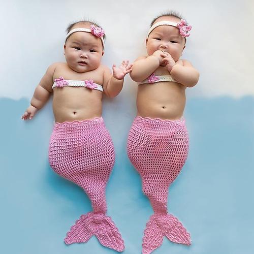 美人鱼创意宝宝写真双胞胎.