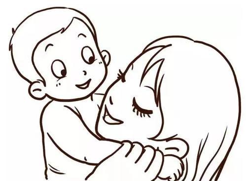 母亲和孩子的画法简笔画人物妈妈抱孩子儿童趣味创意画15简笔画《妈妈