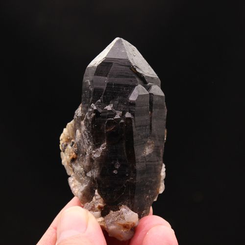 灵昌水晶碎石天然黑水晶原石矿石摆件水晶六棱柱水晶