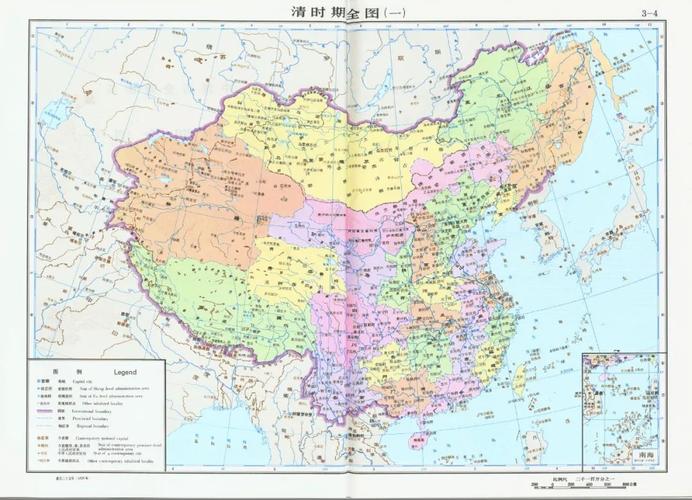 清朝疆域图(1820年).(图片来源:《中国历史地图集》)