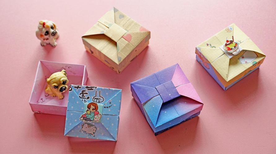 简单精致的折纸礼物盒,材料只要两张纸,当作收纳盒也不错!