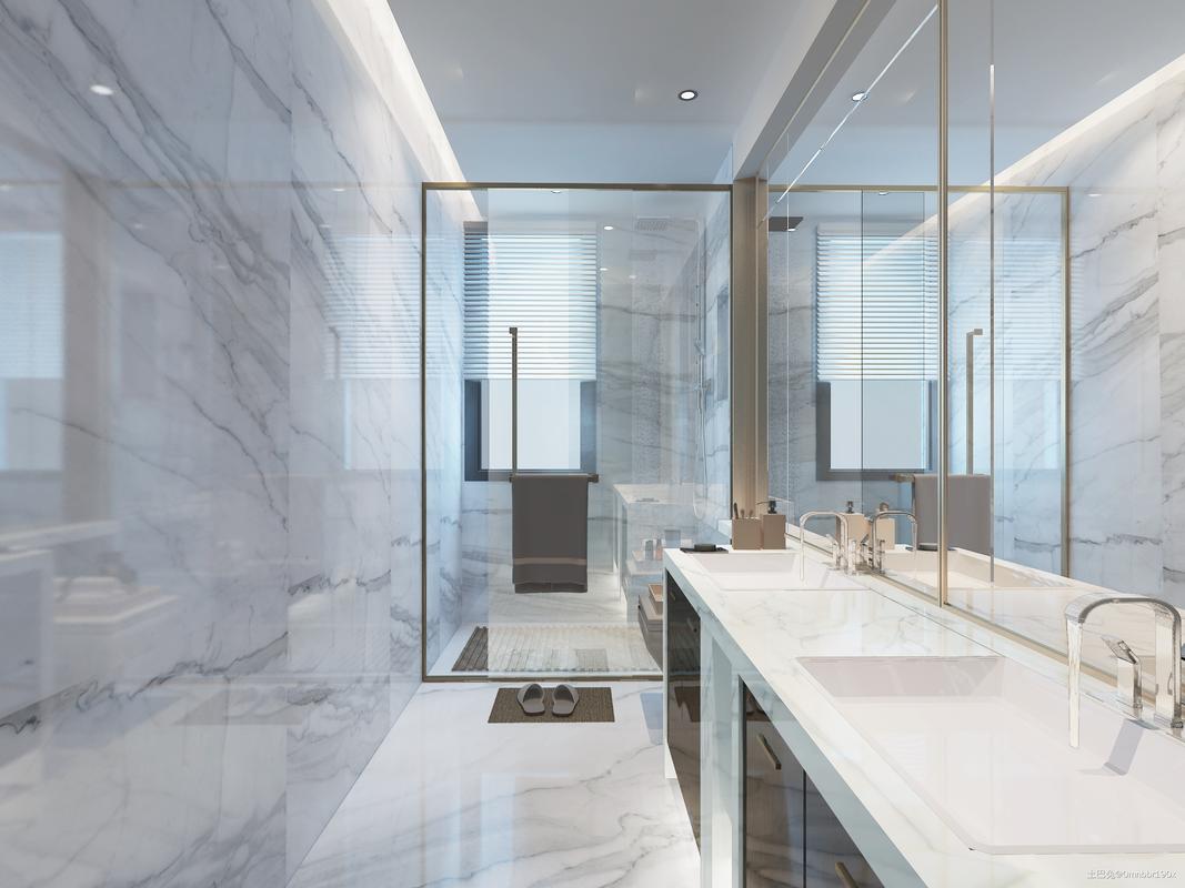 轻奢92平中式四居卫生间设计美图卫生间洗漱台中式现代卫生间设计图片