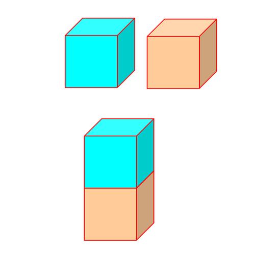 把两个棱长为2cm的正方体拼成一个长方体,拼出的长方体的长宽高分别是