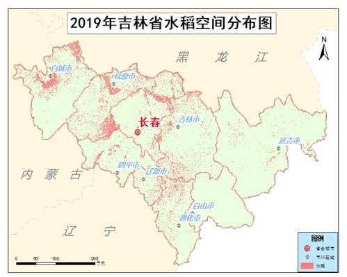 2019年吉林省农作物种植分布