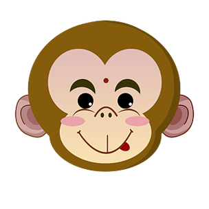 剪贴画卡通风格可爱猴子金丝猴珍稀动物国家级保护卡通形象可爱猴子