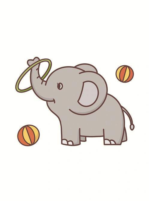 可爱的大象简笔画