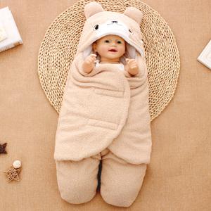 婴儿抱被襁褓睡袋0-6个月新生儿宝宝秋冬分腿包被初生儿保暖用品