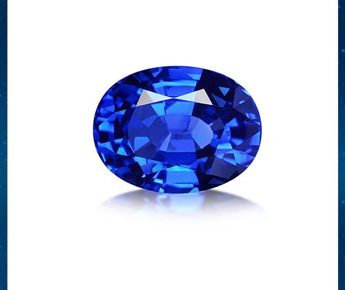 anster椭圆形培育蓝宝石1卡裸石澳洲再生蓝宝石定制18k金戒指异形