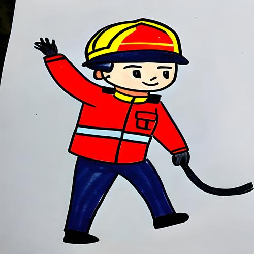 消防员简笔画 儿童画图片