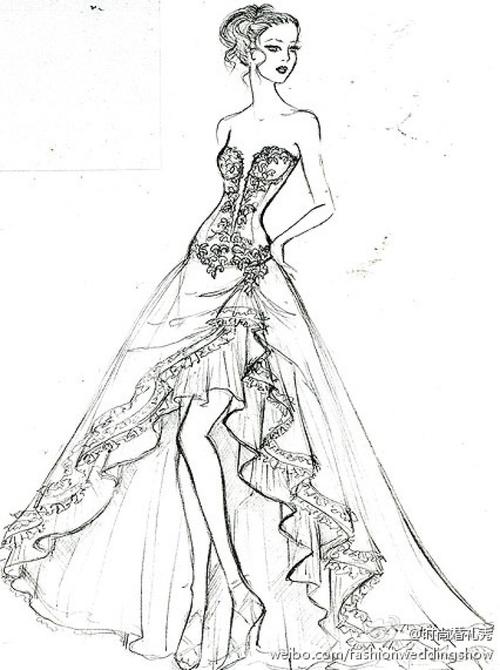 2012潮流公主蓬蓬裙婚纱手绘设计图