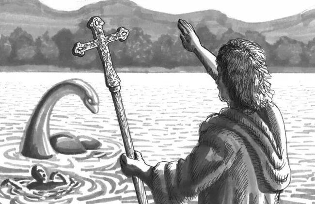 columba ),爱尔兰修道士圣库伦降服尼斯湖里的水怪.