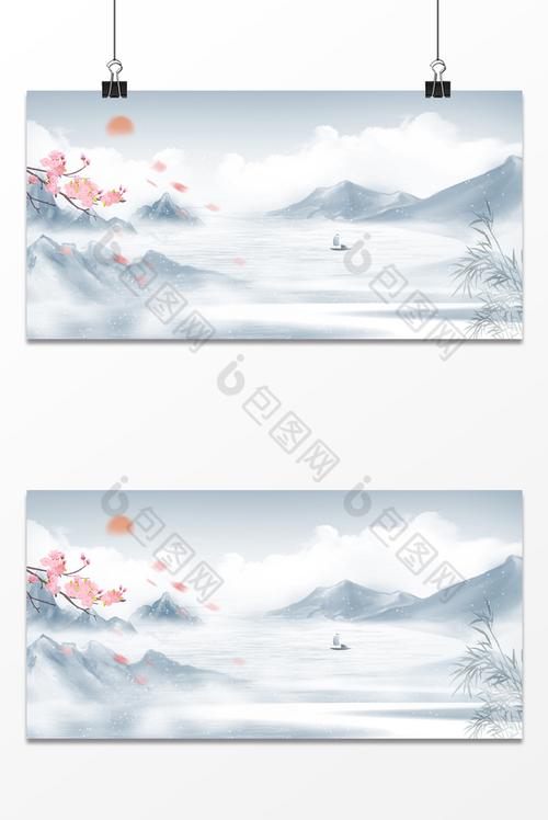 包图网提供精美好看的中国风水墨山水意境古风仙侠云雾背景图图片素材