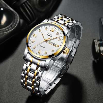 trs手表爆款钢带夜光30米生活防水男表商务时尚手表