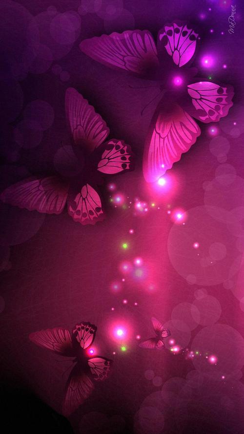 粉紫色蝴蝶h5背景