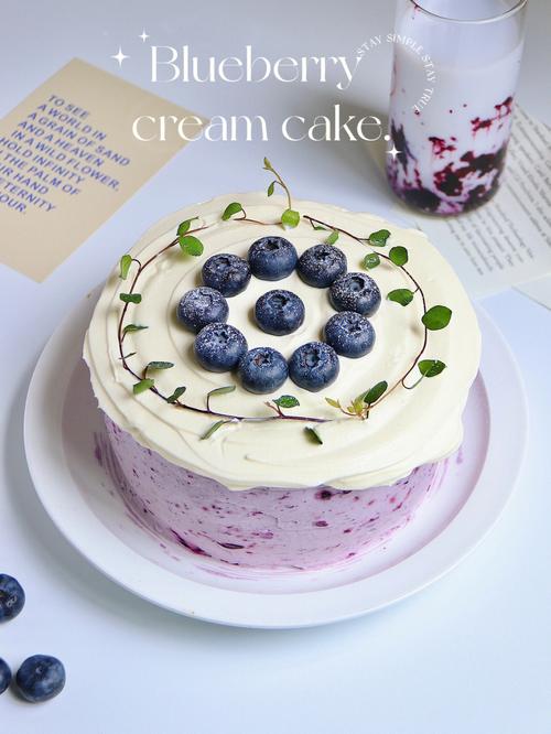 仙女风08森系蓝莓奶油夹心蛋糕详细食谱