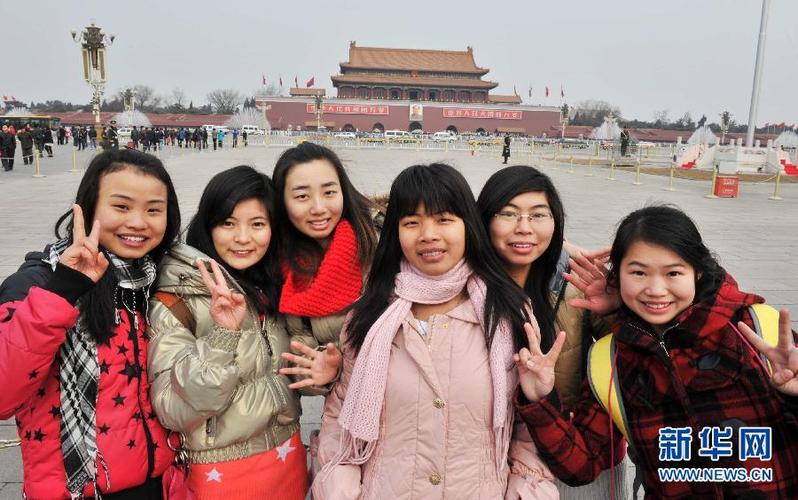 这6名大学生目前在北京一家单位实习,这是她们第一次来天安门参观游览