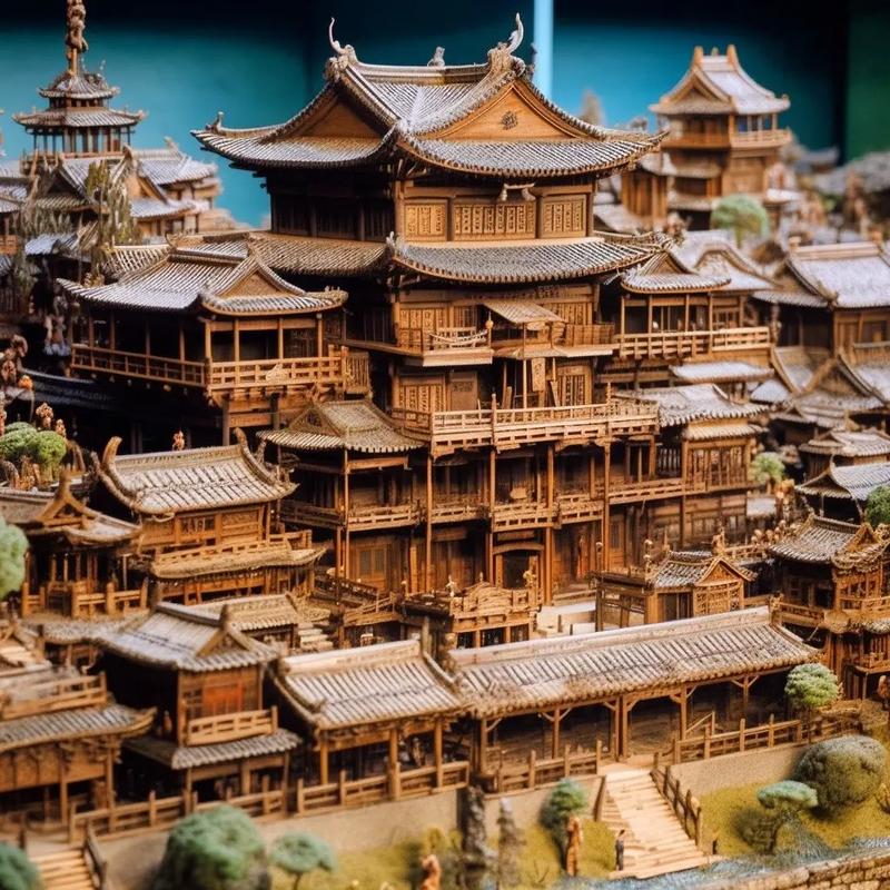 丽江古建筑:纳西族木府模型.