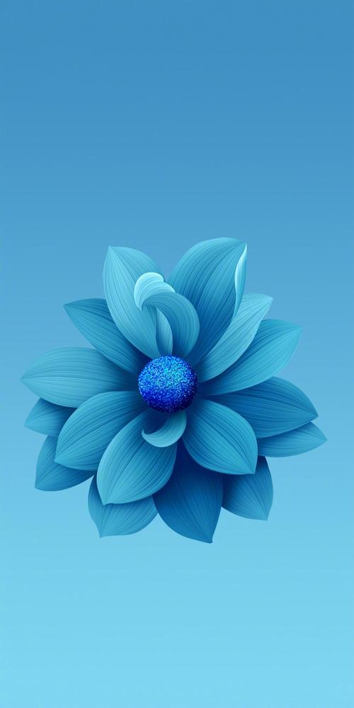 小米6x冰川蓝花朵内置壁纸,高清图片,手机壁纸