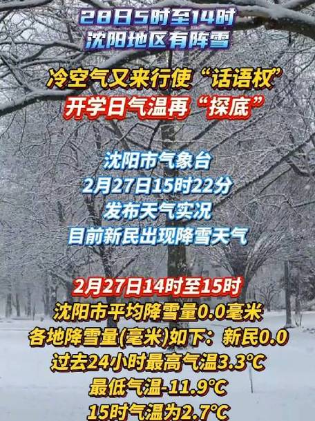 28日5时至14时,沈阳地区有阵雪……#沈阳天气# 28日5时至14时,沈阳