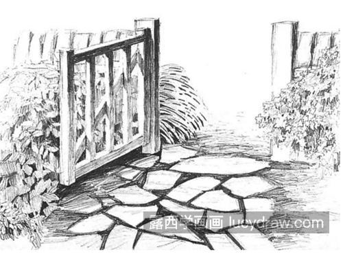 小花园门口怎么画如何利用成角透视技法绘画