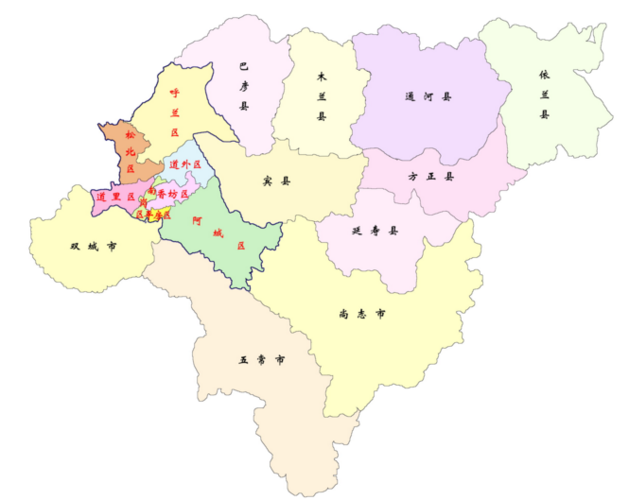 哈尔滨市一共几个区?几个县?