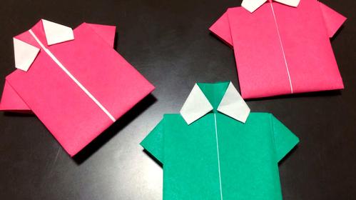幼儿简易手工折纸,和孩子一起折出五颜六色的小t恤吧!
